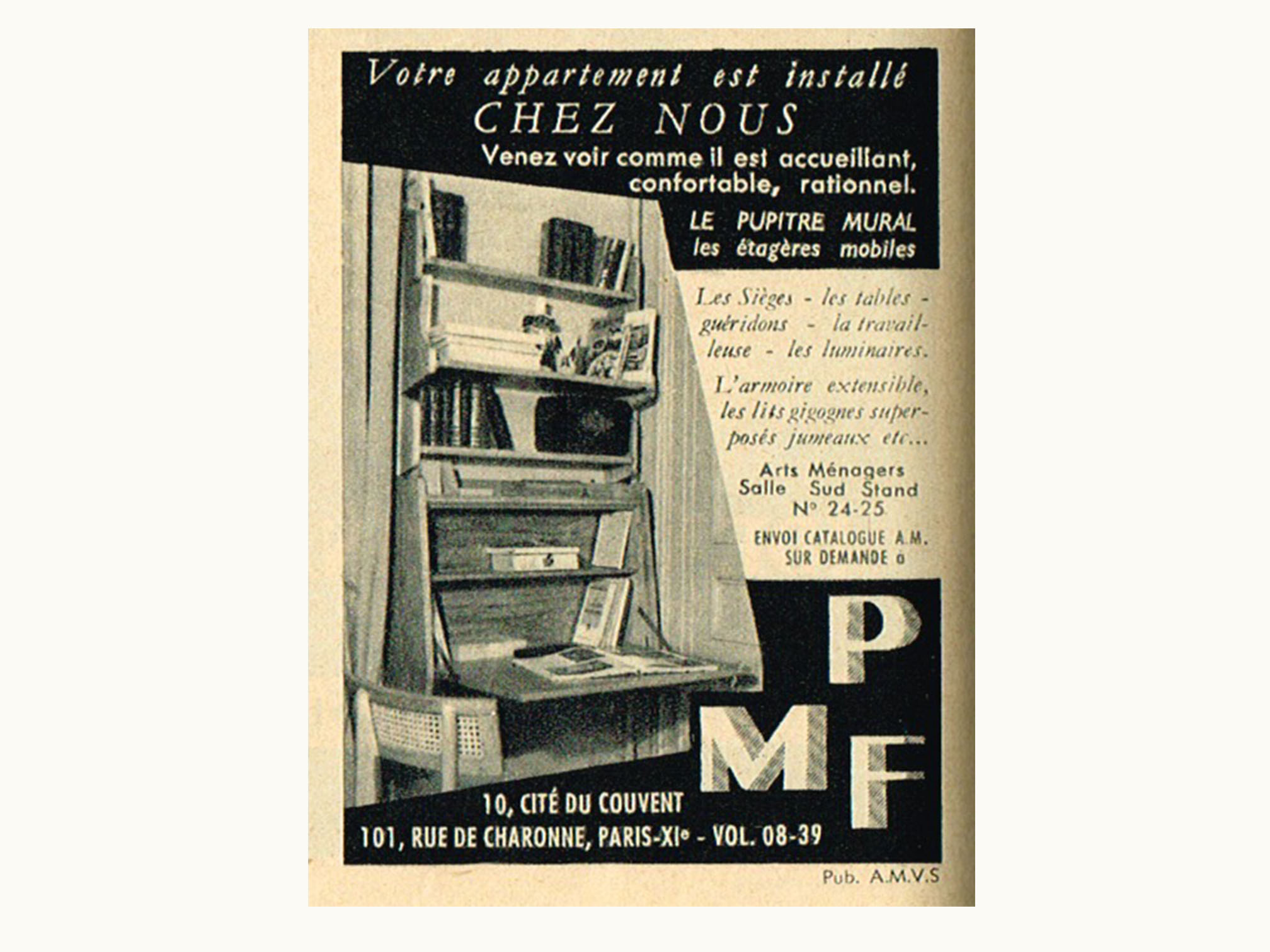 Bureau-mural-Emile-Seigneur-mpf-Meubles-des-provinces-de-France- 1952 Bureau mural Emile Seigneur mpf Meubles des Provinces de France 1952