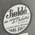 Affichage sur l'un des premiers salon, marque Jieldé 1950