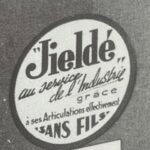 Affichage sur l'un des premiers salon, marque Jieldé 1950