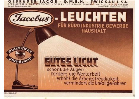 Publicité lampe Jacobus