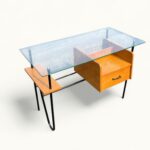 Bureau Azzano Frères 1956 Bois, fer et Glace
