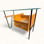 Bureau Azzano Frères 1956 Bois, fer et Glace