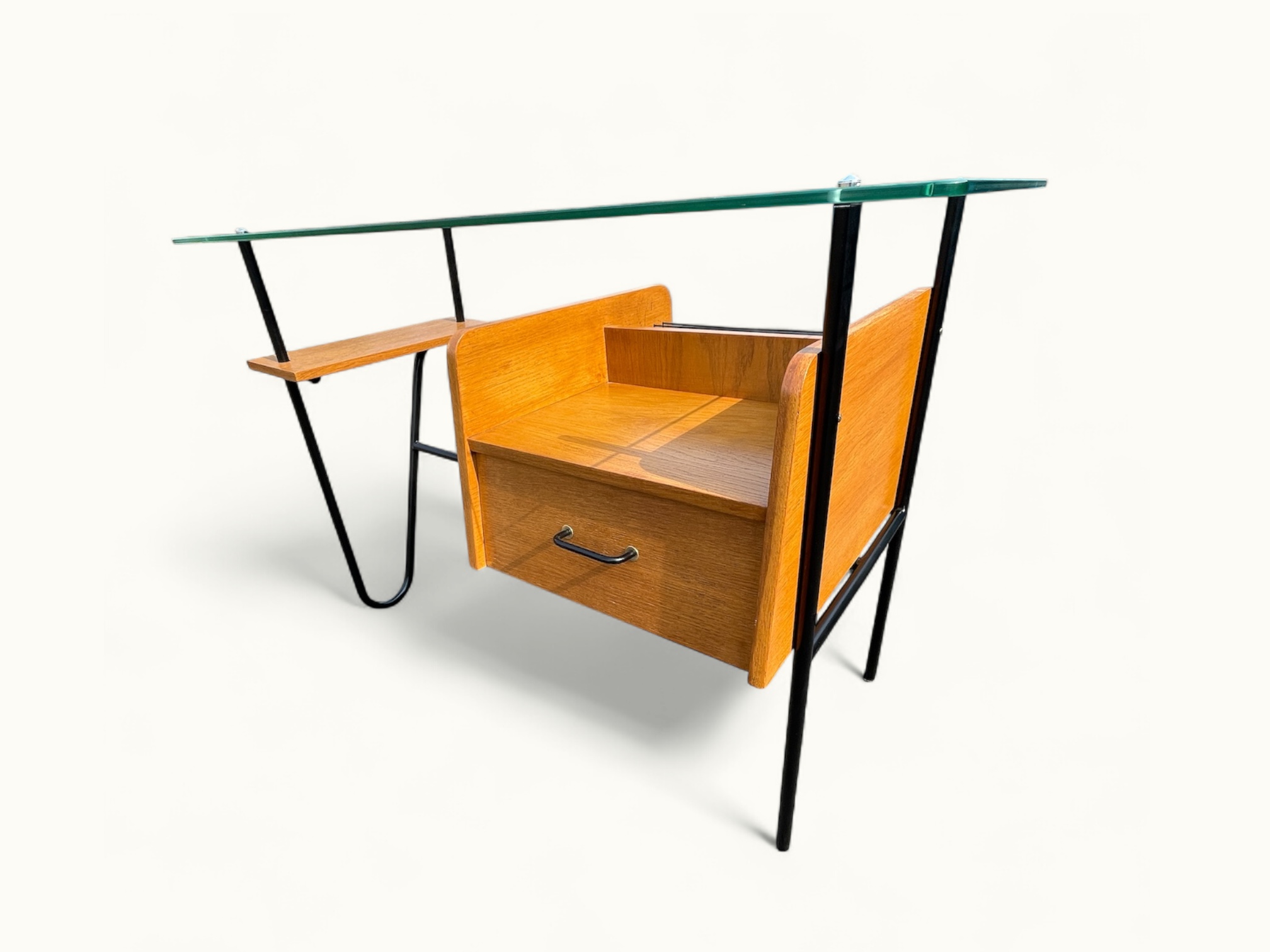 Bureau Azzano Frères 1956 Bois, fer et Glace