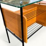 Bureau-Azzano-Freres-9 Bureau Azzano Frères 1956 Bois, fer et Glace Detail