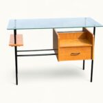 Bureau Azzano Frères 1956 Bois, fer et Glace