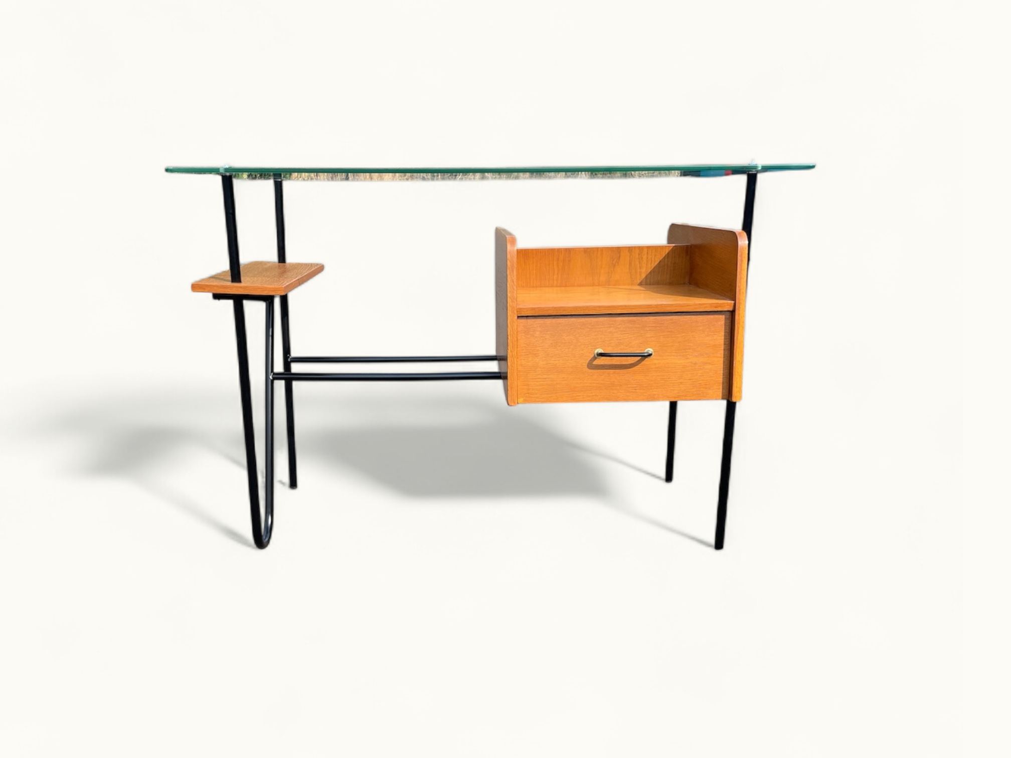 Bureau Azzano Frères 1956 Bois, fer et Glace