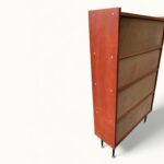 Etagere-basse-Vitrine-4 étages-OVNI-4 Bibliothèque-Vitrine-vintage-style-scandinave-4-étagères-circa-1970