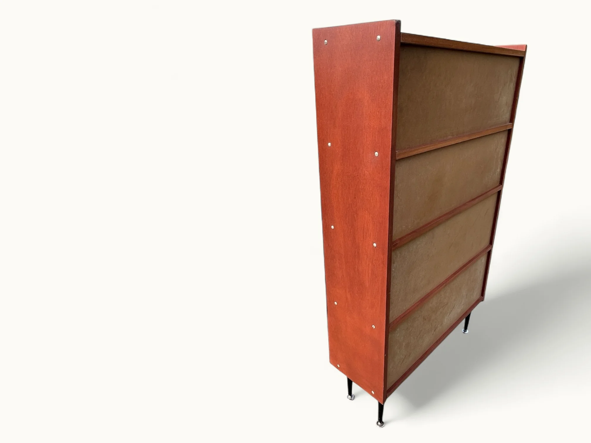 Bibliothèque-Vitrine-vintage-style-scandinave-4-étagères-circa-1970
