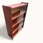 Bibliothèque-Vitrine-vintage-style-scandinave-4-étagères-circa-1970