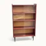 Bibliothèque-Vitrine-vintage-style-scandinave-4-étagères-circa-1970