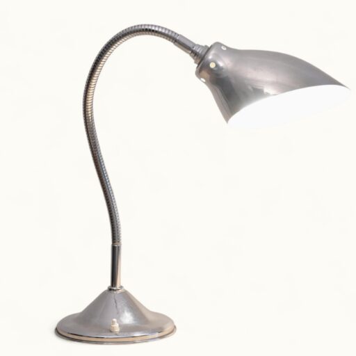 Lampe vintage articulée de bureau alphonse pinoit Ki‑E‑Klair - Version flexible (abat‑jour tronconique en aluminium) — Circa 1950