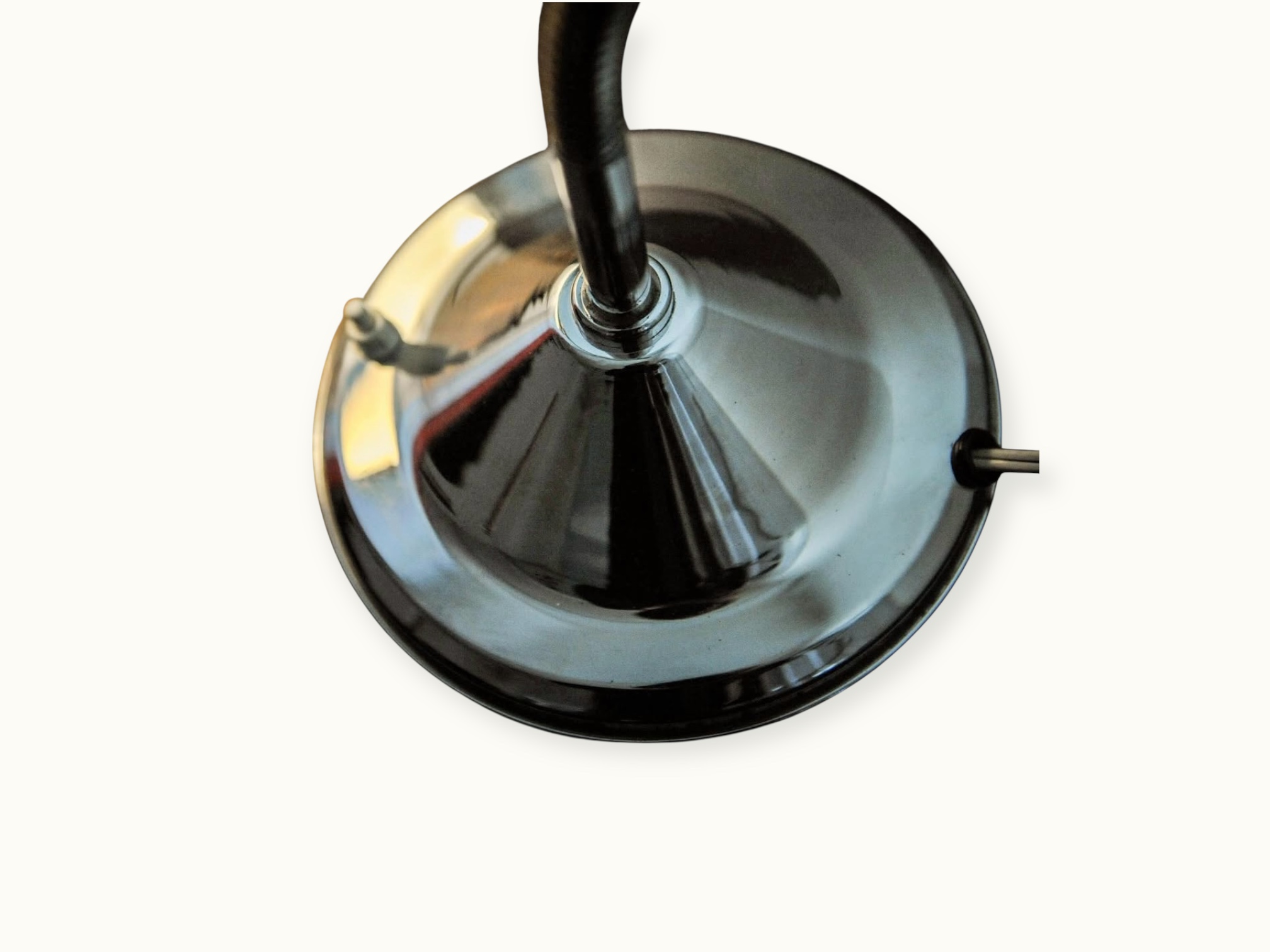 Lampe vintage articulée de bureau alphonse pinoit Ki‑E‑Klair - Version flexible (abat‑jour tronconique en aluminium) — Circa 1950