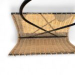 Porte revue en rotin et fer laqué noir, années 50