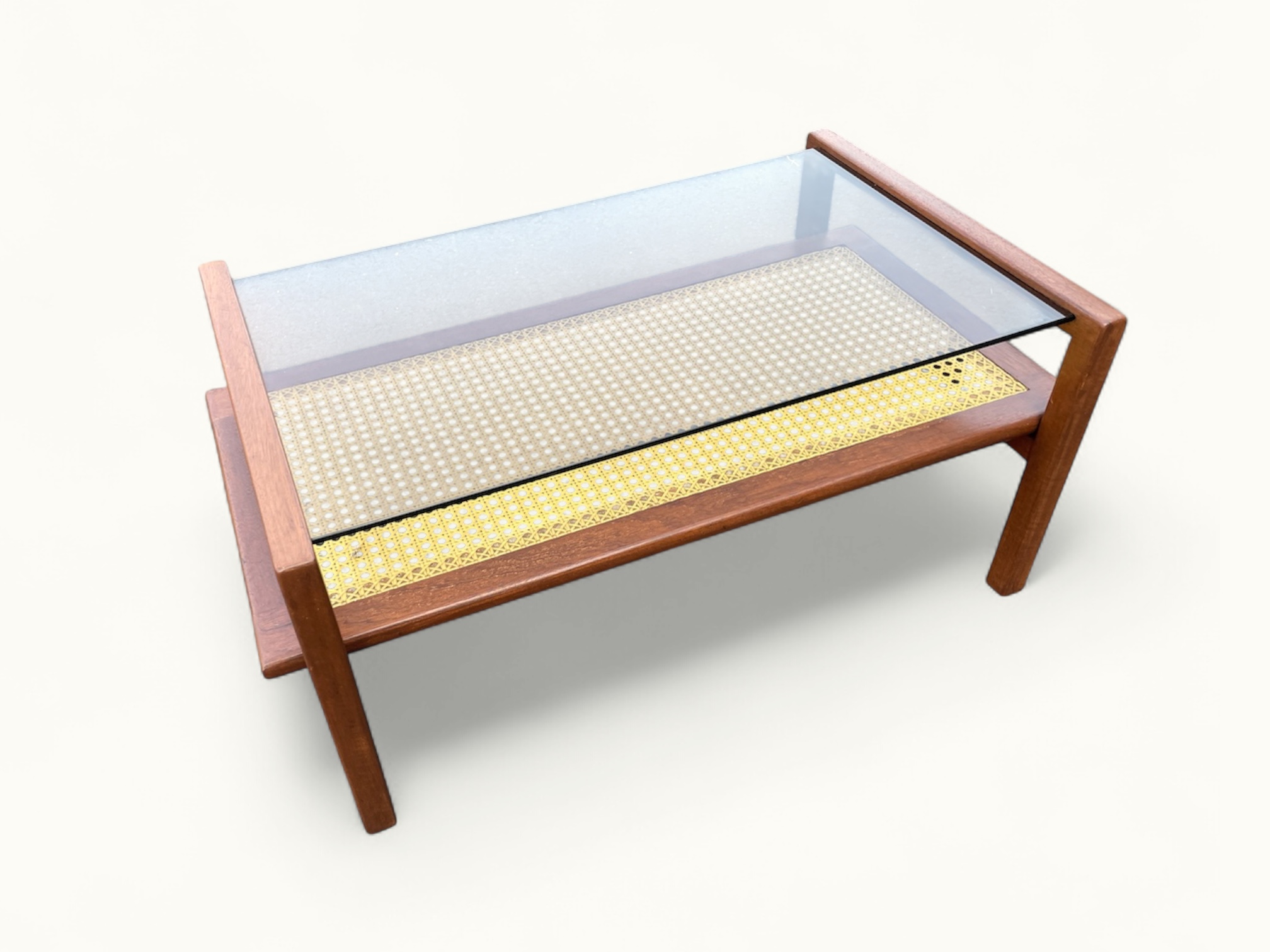 Table basse SNA Roset - Gamme cannage nylon - attribué à Michel Ducaroy - 1958