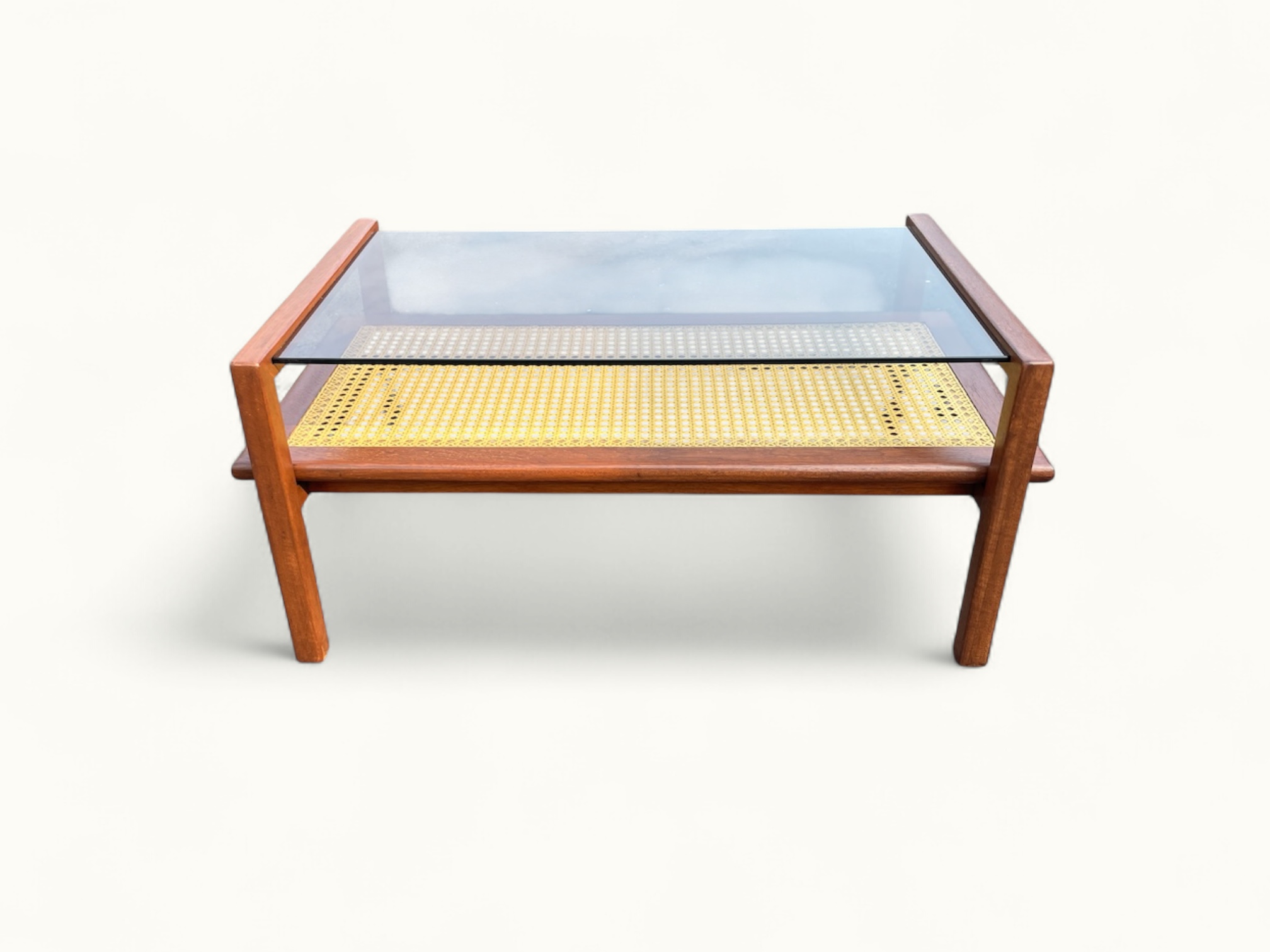 Table basse SNA Roset - Gamme cannage nylon - attribué à Michel Ducaroy - 1958