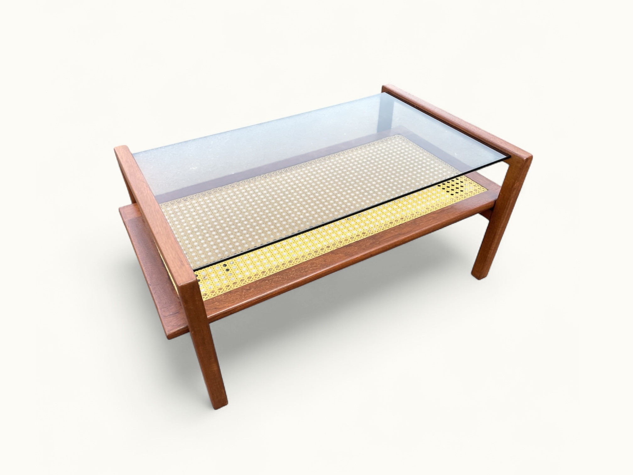 Table basse SNA Roset - Gamme cannage nylon - attribué à Michel Ducaroy - 1958