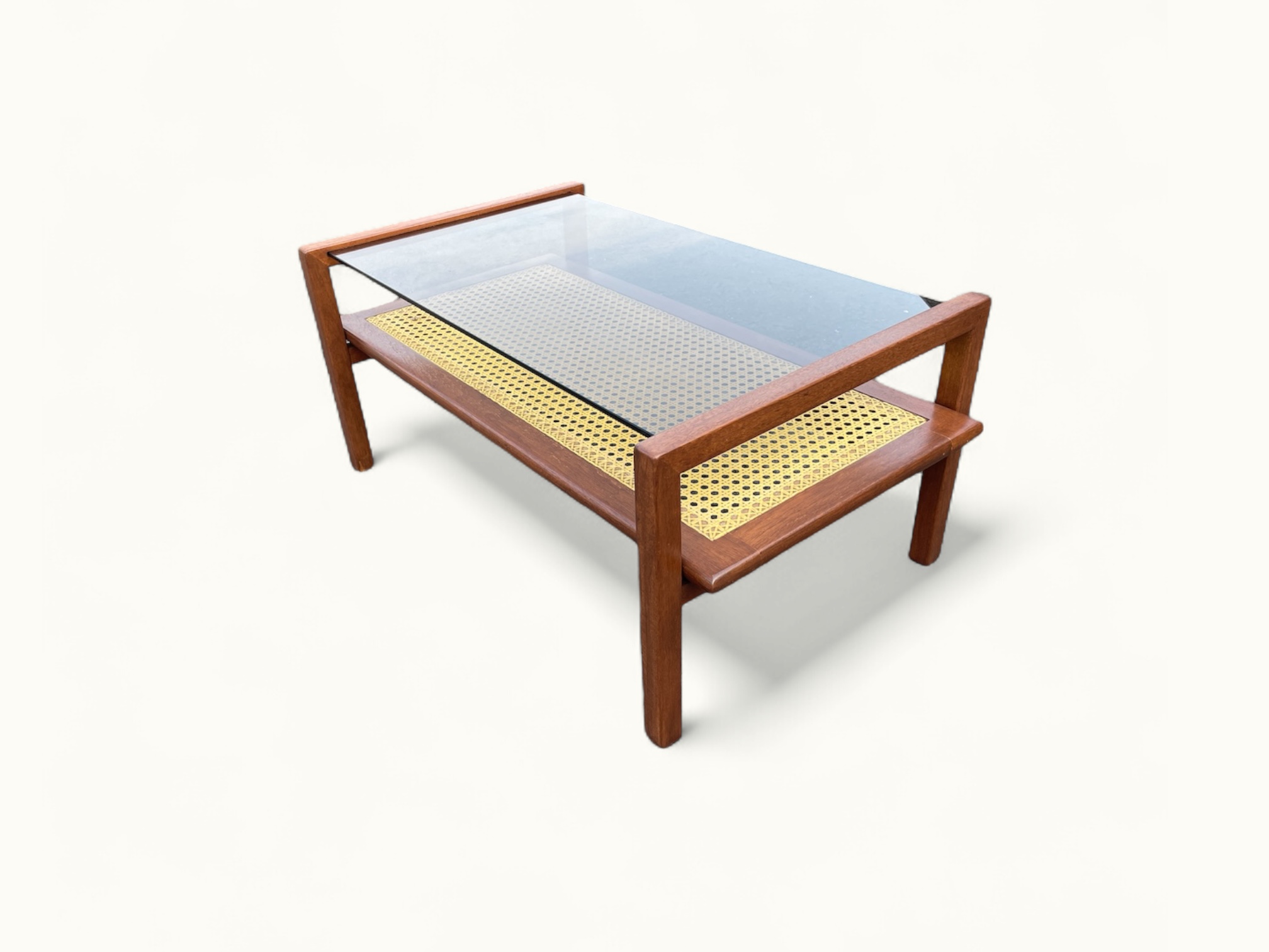 Table basse SNA Roset - Gamme cannage nylon - attribué à Michel Ducaroy - 1958