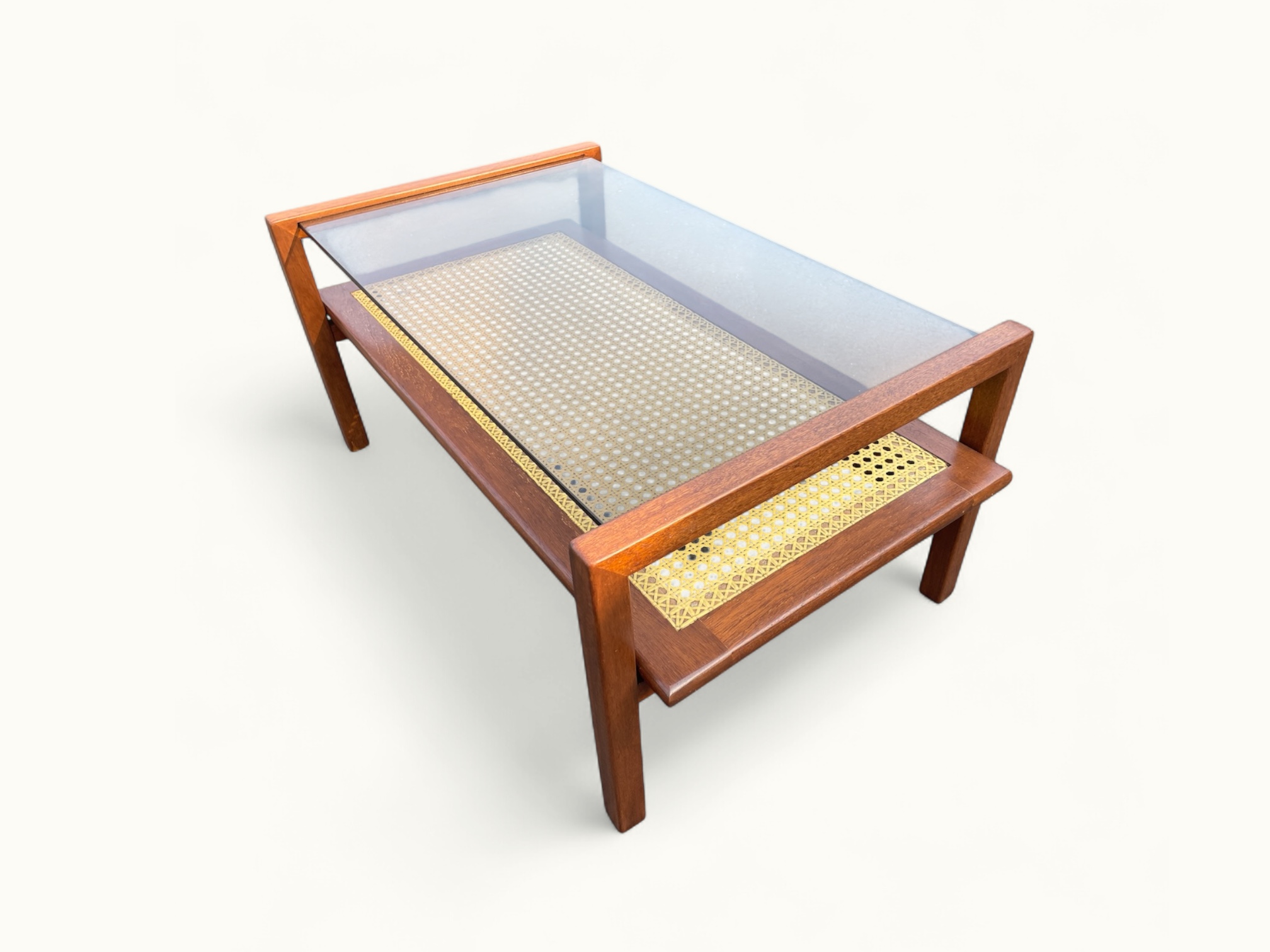 Table basse SNA Roset - Gamme cannage nylon - attribué à Michel Ducaroy - 1958